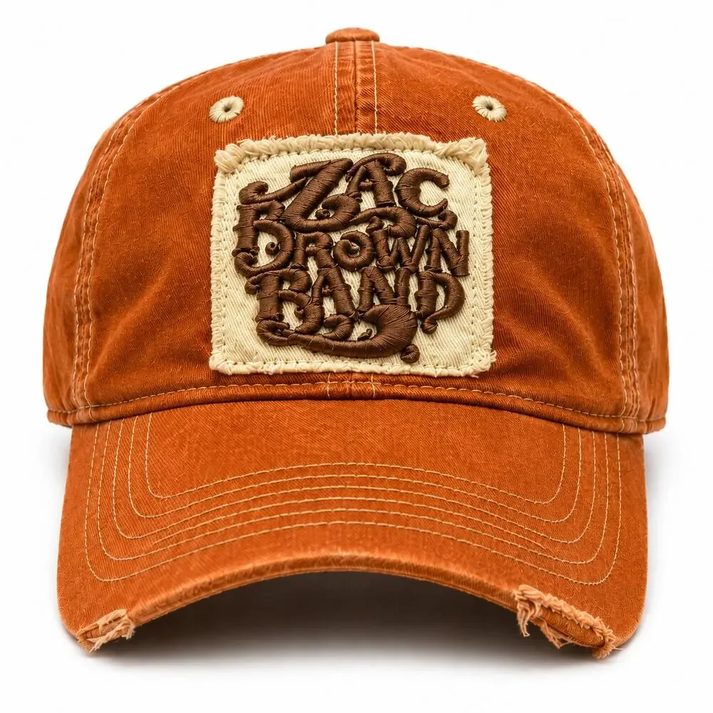 Zac Brown Band Southern Ground Hat Burnt Orange Distressed Strapback Cap ZBB